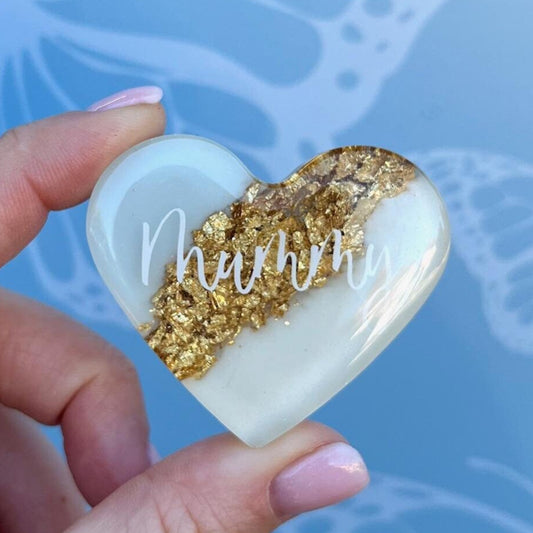 Mummy Resin Leaf Heart MAGNET | Fridge Magnet | Mummy Gift | Personalised Gift | Gifts for Mummy | Birthday Gift | Mothers Day Present