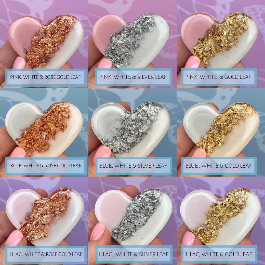 Resin Heart 'Choose any Name/Text' Leaf KEYRING | Choose any name Gift | Personalised Gift | Birthday Gift | Thank you Gift