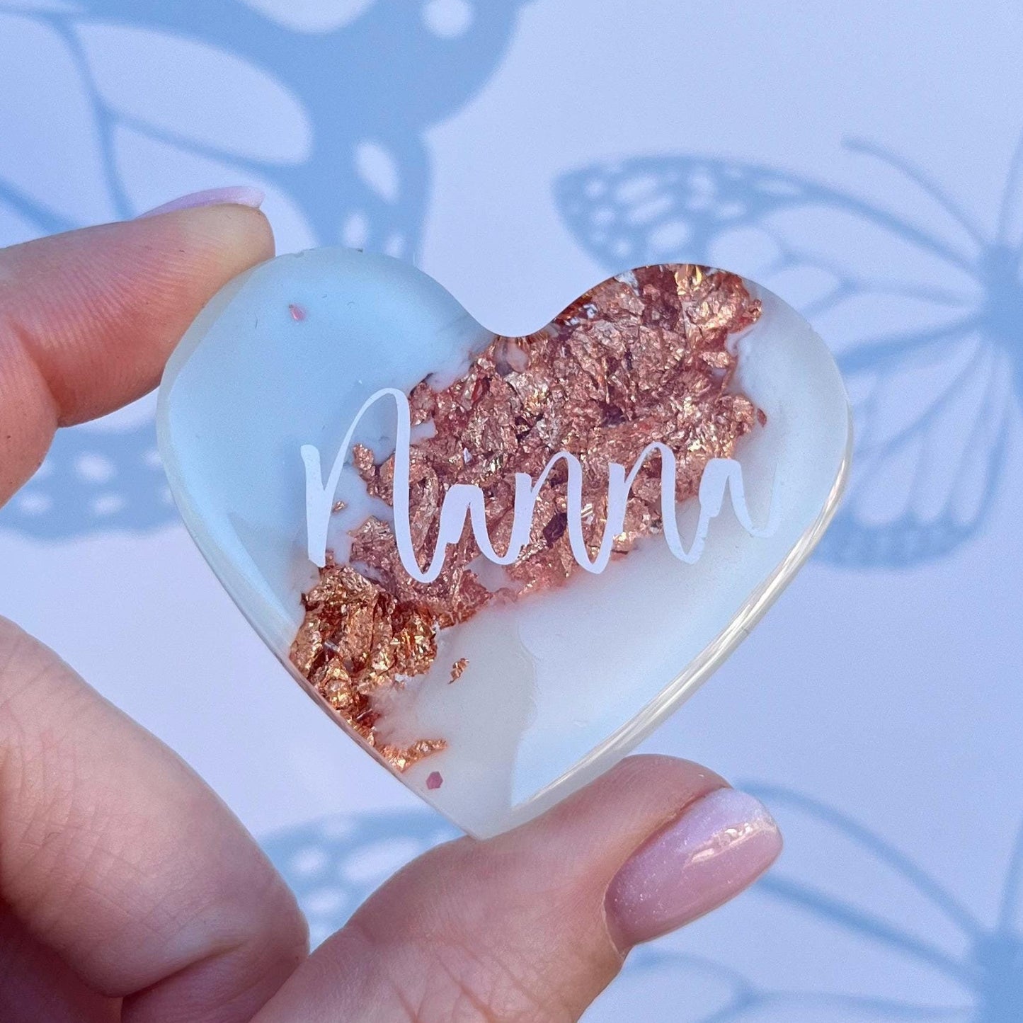 Nanna Resin Leaf Heart MAGNET | Fridge Magnet | Nanna Gift | Personalised Gift | Gifts for Nanna | Thank you Gift | Birthday Gift