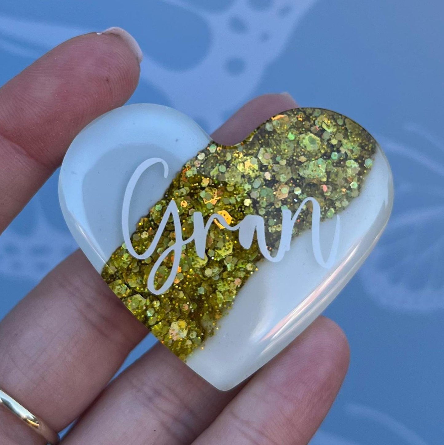 Gran Resin Glitter Heart MAGNET | Fridge Magnet | Gran Gift | Personalised Gift | Gifts for Gran | Thank you Gift | Birthday Gift