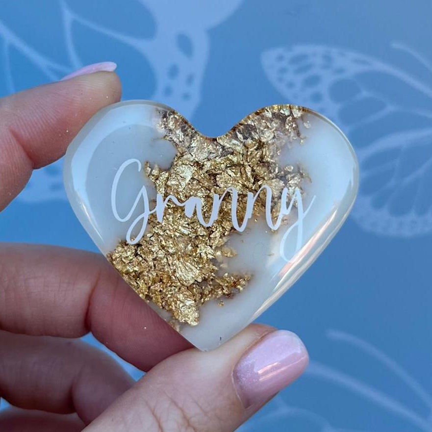 Granny Resin Leaf Heart MAGNET | Fridge Magnet | Gran Gift | Personalised Gift | Gifts for Granny | Thank you Gift | Birthday Gift
