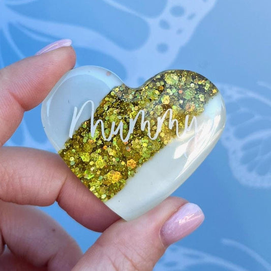 Mummy Resin Glitter Heart MAGNET | Fridge Magnet | Mummy Gift | Personalised Gift | Gifts for Mummy | Birthday Gift | Mothers Day Gift