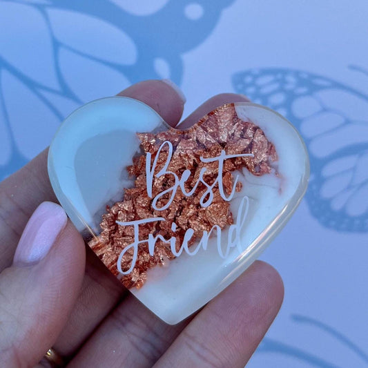 Best Friend Resin Leaf Heart MAGNET | Fridge Magnet | Bestie Personalised Gift | Gifts for Best Friend | Thank you Gift | Birthday Gift