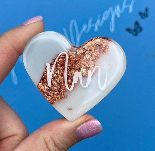 Nan Resin leaf Heart MAGNET | Fridge Magnet | Nan Gift | Personalised Gift | Gifts for Nan | Thank you Gift | Birthday Gift