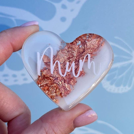 Mum Resin Leaf Heart MAGNET | Fridge Magnet | Mum Gift | Personalised Gift | Gifts for Mum | Thank you Gift | Birthday Gift | Mothers Day