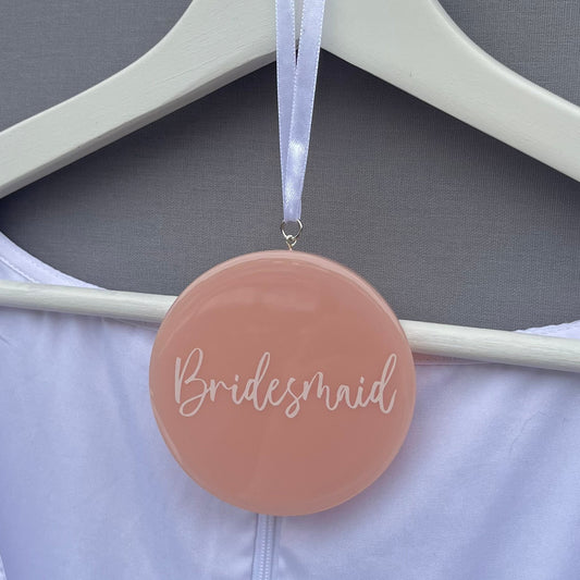 Bridal Pink Hanging Circle | Choose your own text or Wedding options | Hanger Decoration or Wall Decor | Gift for Bride, Maid of Honour, Bridesmaid & more | Bridal Favours