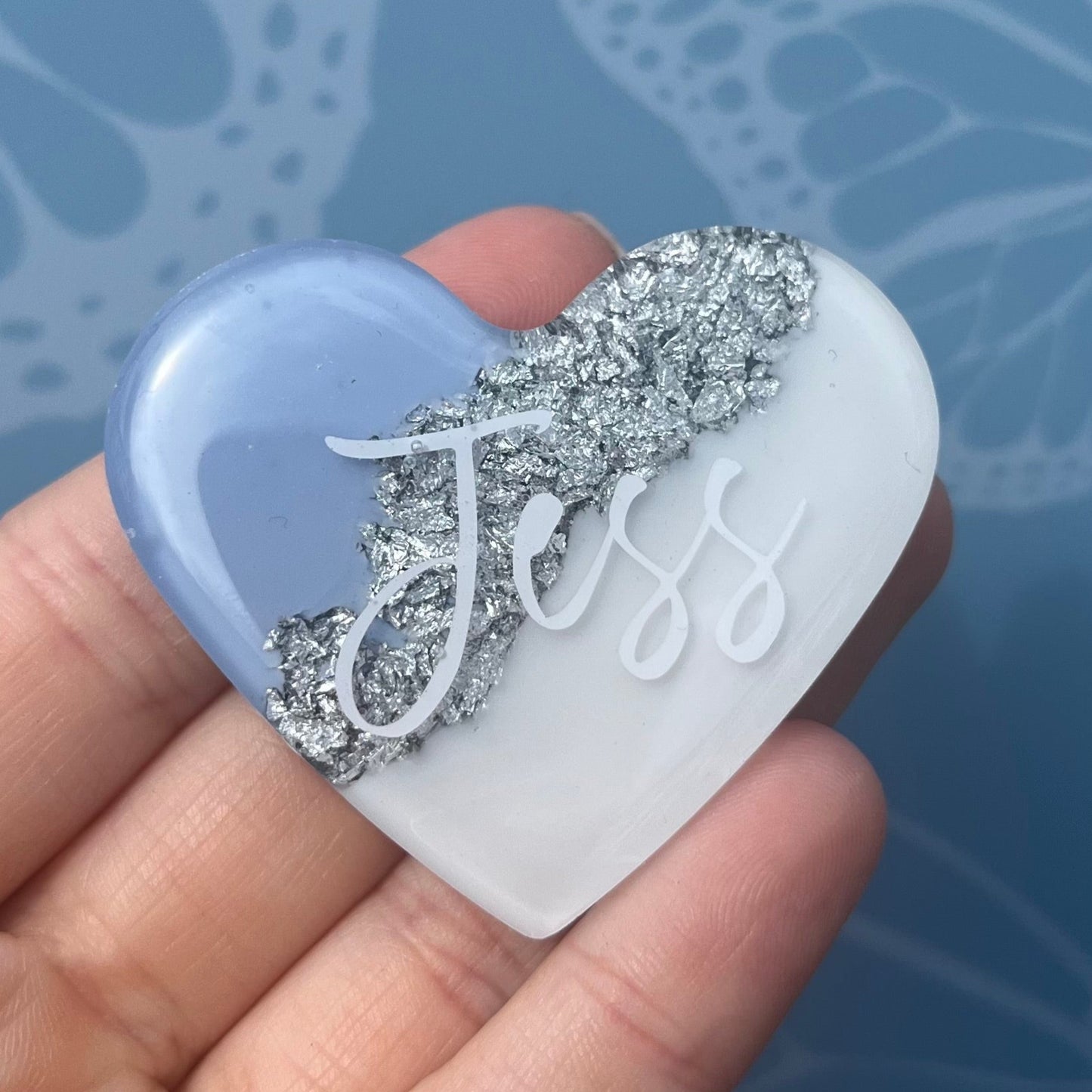 Resin Heart 'Name' Leaf MAGNET | Fridge Magnet | Choose any name Gift | Personalised Gift | Birthday Gift | Thank you Gift
