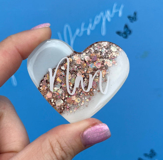 Nan Resin Glitter Heart MAGNET | Fridge Magnet | Nan Gift | Personalised Gift | Gifts for Nan | Thank you Gift | Birthday Gift