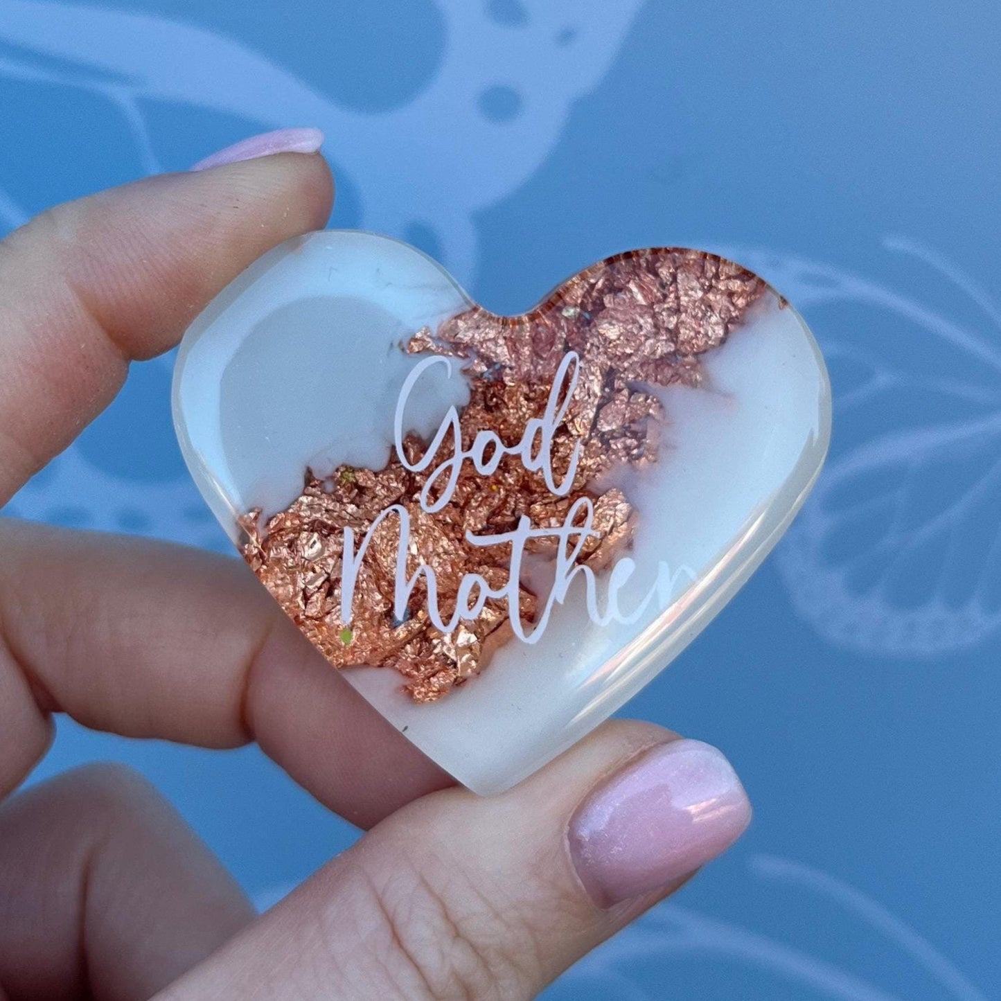 God Mother Resin Leaf Heart MAGNET | Fridge Magnet | God Mother Gift | Personalised Gift | Gift for God Mum | Thank you Gift | Birthday Gift