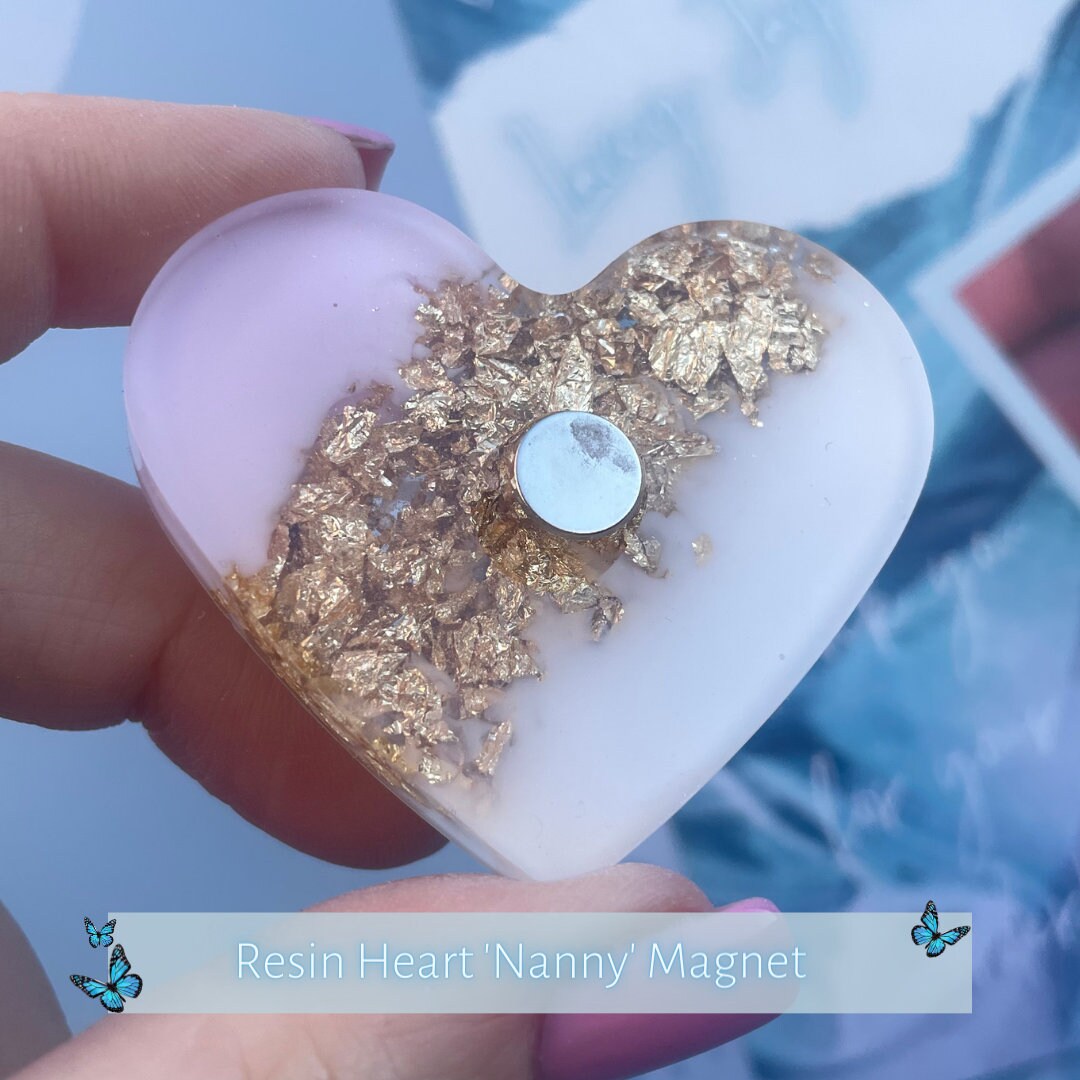 Nanny Resin Glitter Heart MAGNET | Fridge Magnet | Nanny Gift | Personalised Gift | Gifts for Nanny | Thank you Gift | Birthday Gift