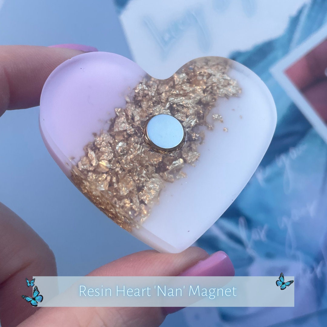 Nan Resin leaf Heart MAGNET | Fridge Magnet | Nan Gift | Personalised Gift | Gifts for Nan | Thank you Gift | Birthday Gift