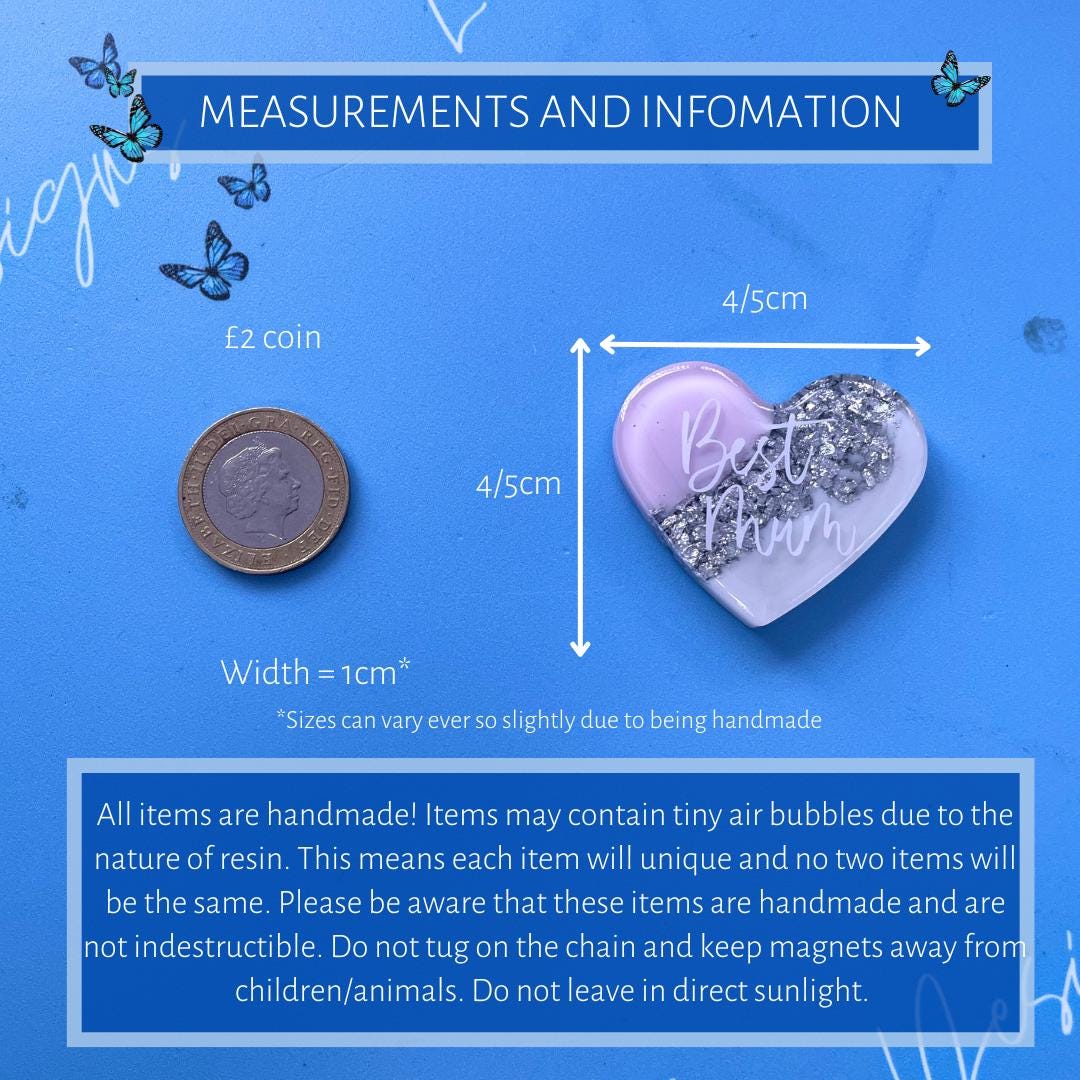 Sister Resin Glitter Heart MAGNET | Fridge Magnet | Sister Gift | Personalised Gift | Gifts for Sister | Thank you Gift | Birthday Gift