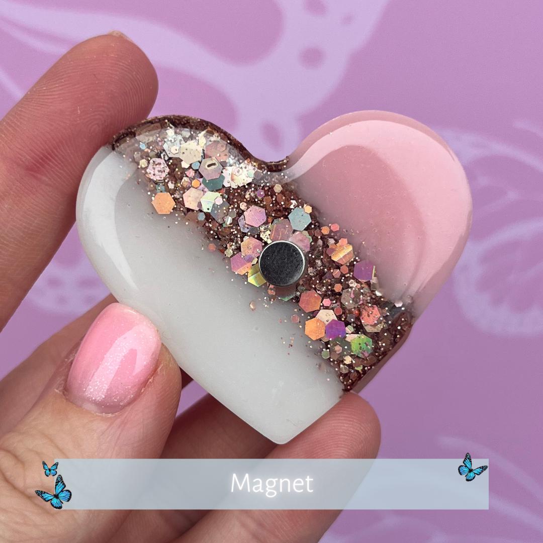 Bestie Resin Glitter Heart MAGNET | Fridge Magnet | Bestie Gift | Personalised Gift | Gifts for Bestie | Thank you Gift | Birthday Gift