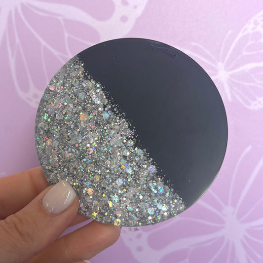 Black & Silver Half & Half Hanging Circles