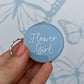 Bridal Blue Circle Keyring | Choose your own text or Wedding options | Gift for Bride, Maid of Honour, Bridesmaid & more | Bridal Favours
