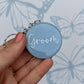 Bridal Blue Circle Keyring Favours | Choose your own text, names or Wedding options | Gift for Bride, Maid of Honour, Bridesmaid