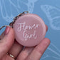 Bridal Pink Circle Keyring | Choose your own text or Wedding options | Gift for Bride, Maid of Honour, Bridesmaid & more | Bridal Favours