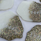 Bridal White & Gold Glitter Coasters Place settings and Favours | Choose your own text or names | Gift for Bride, Maid of Honour, Bridesmaid