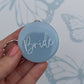 Bridal Blue Circle Keyring | Choose your own text or Wedding options | Gift for Bride, Maid of Honour, Bridesmaid & more | Bridal Favours