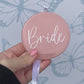 Bridal Pink Hanging Circle | Choose your own text or Wedding options | Hanger Decoration or Wall Decor | Gift for Bride, Maid of Honour, Bridesmaid & more | Bridal Favours